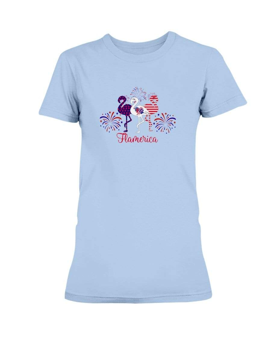 Shirts Light Blue / XS Winey Bitches Co "Flamerica" Patriotic Flamingo Ultra Ladies T-Shirt WineyBitchesCo