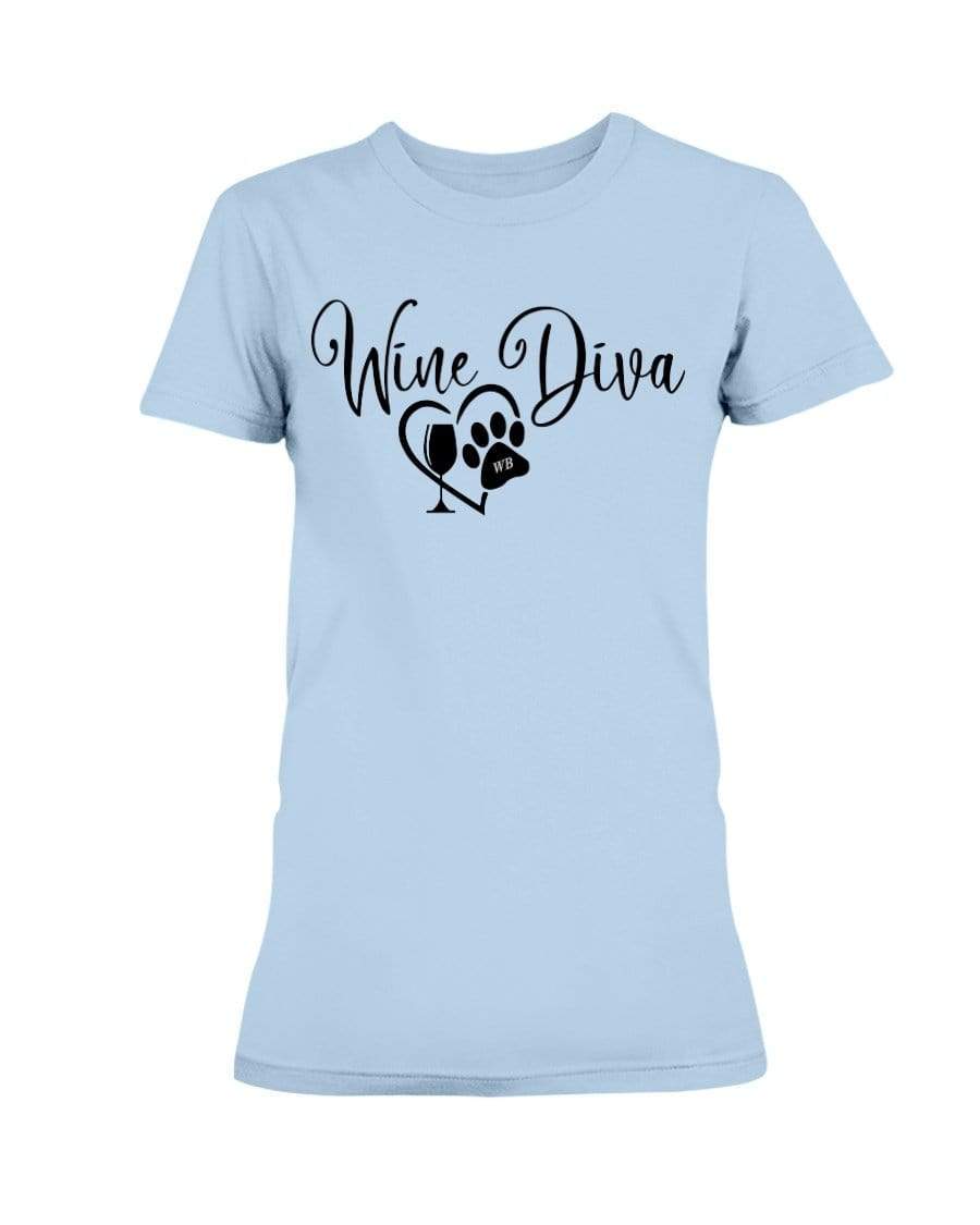 Shirts Light Blue / XS Winey Bitches Co New "Wine Diva 2" Ultra Ladies T-Shirt WineyBitchesCo