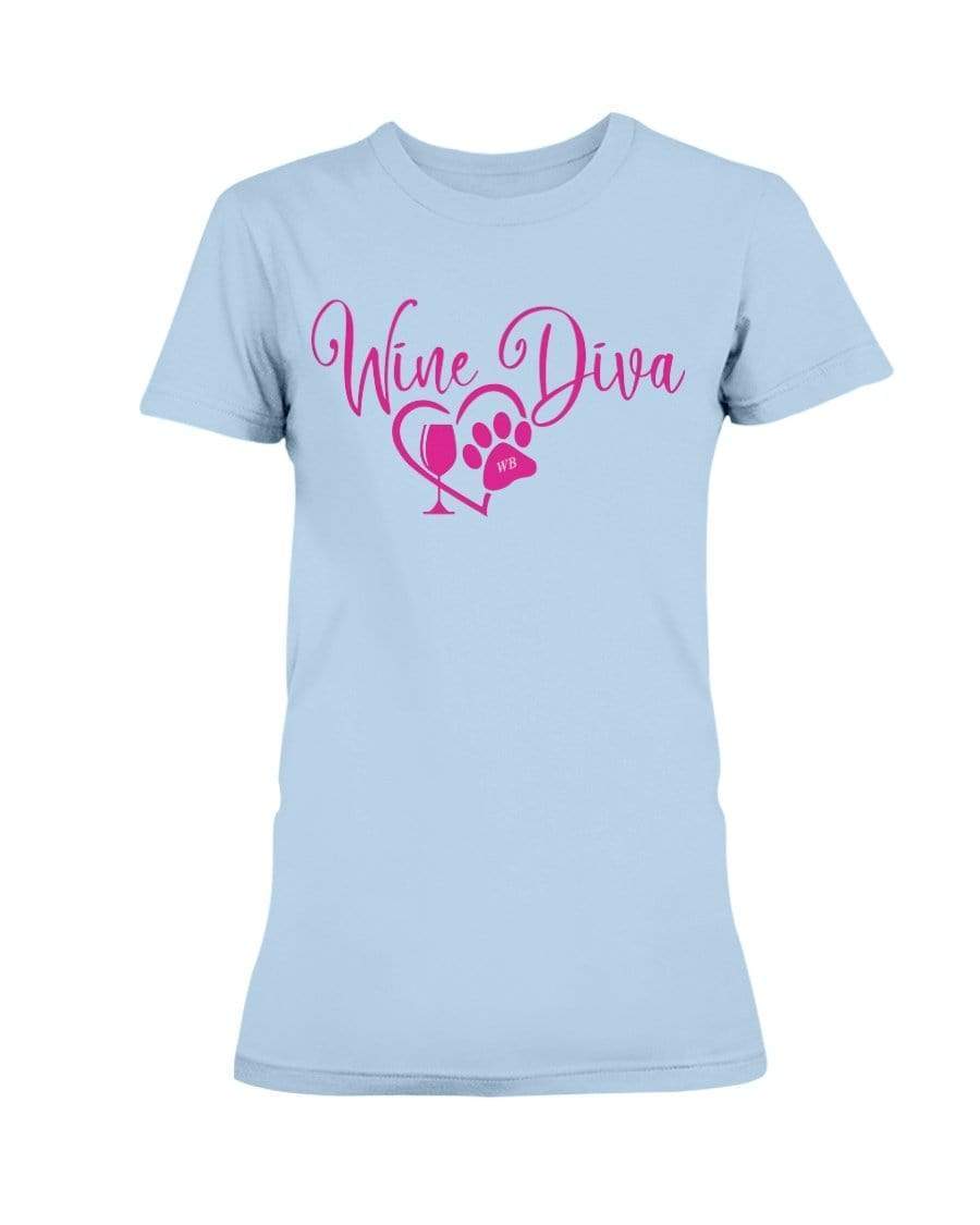 Shirts Light Blue / XS Winey Bitches Co New "Wine Diva 2" Ultra Ladies T-Shirt WineyBitchesCo