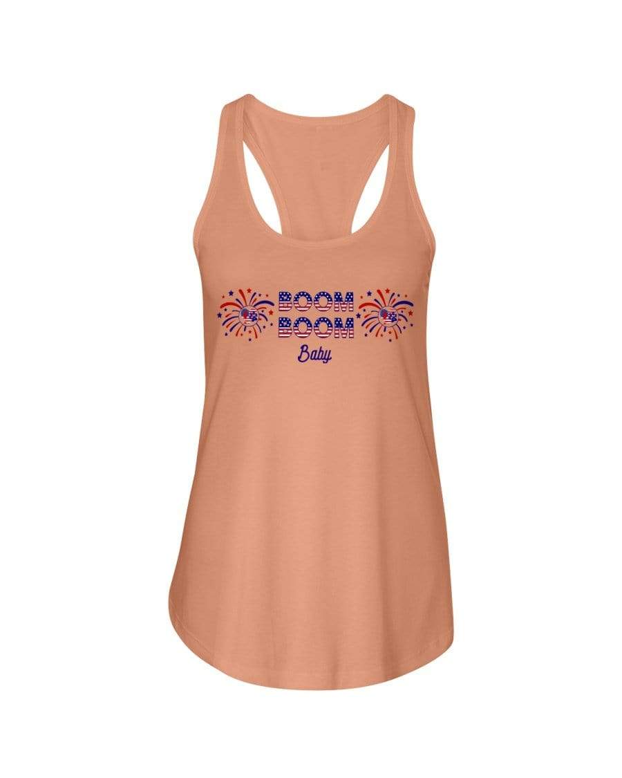 Shirts Light Orange / XS Winey Bitches Co "Boom Boom Baby" Ladies Racerback Tank WineyBitchesCo