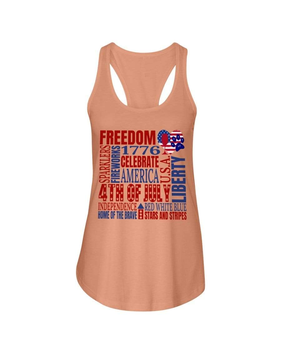 Shirts Light Orange / XS Winey Bitches Co "Celebrate America" Ladies Racerback Tank WineyBitchesCo