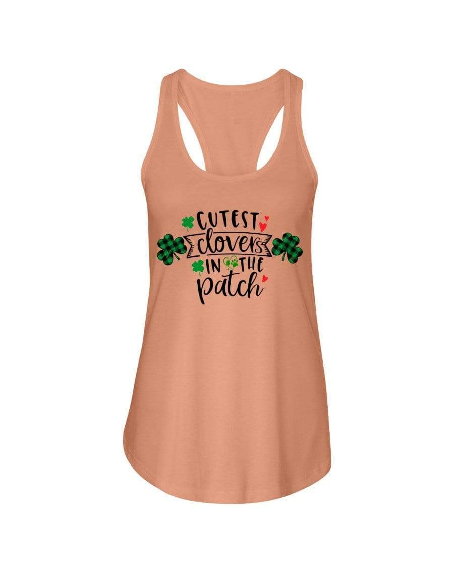 Shirts Light Orange / XS Winey Bitches Co "Cutest Clovers in the Patch" Ladies Racerback Tank Top* WineyBitchesCo