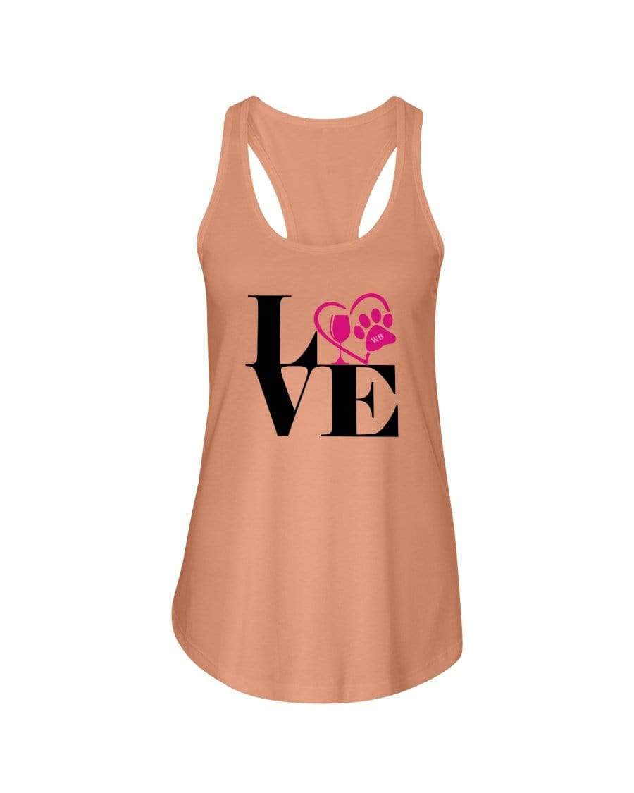 Shirts Light Orange / XS Winey Bitches Co "Love Squared" Ladies Racerback Tank Top* WineyBitchesCo