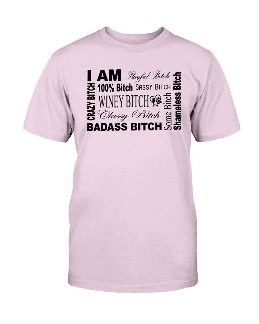 Shirts Light Pink / S Winey Bitches Co "I Am Bitch"-Black Letters-Ultra Cotton T-Shirt WineyBitchesCo