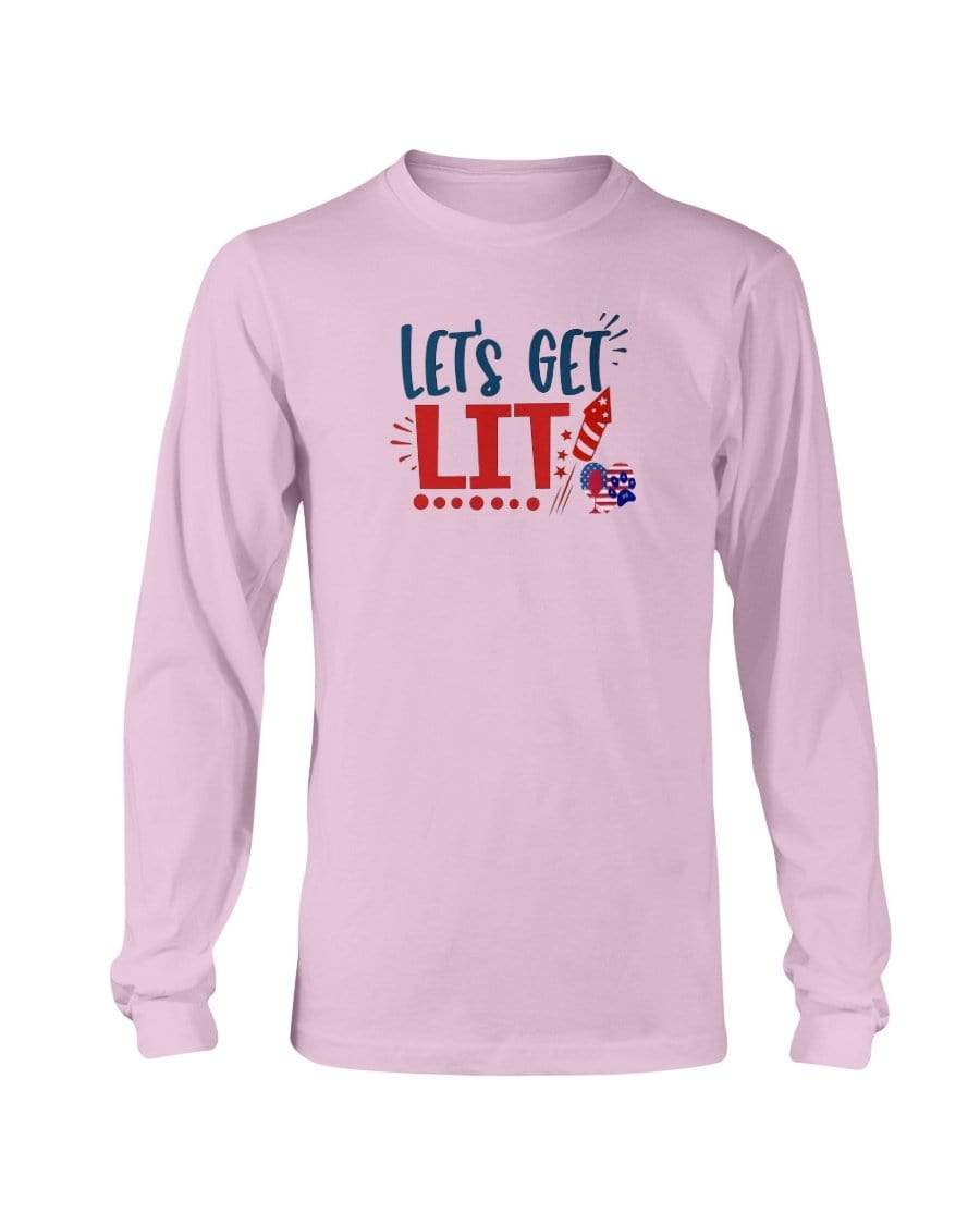 Shirts Light Pink / S Winey Bitches Co "Let Get Lit" Long Sleeve T-Shirt WineyBitchesCo