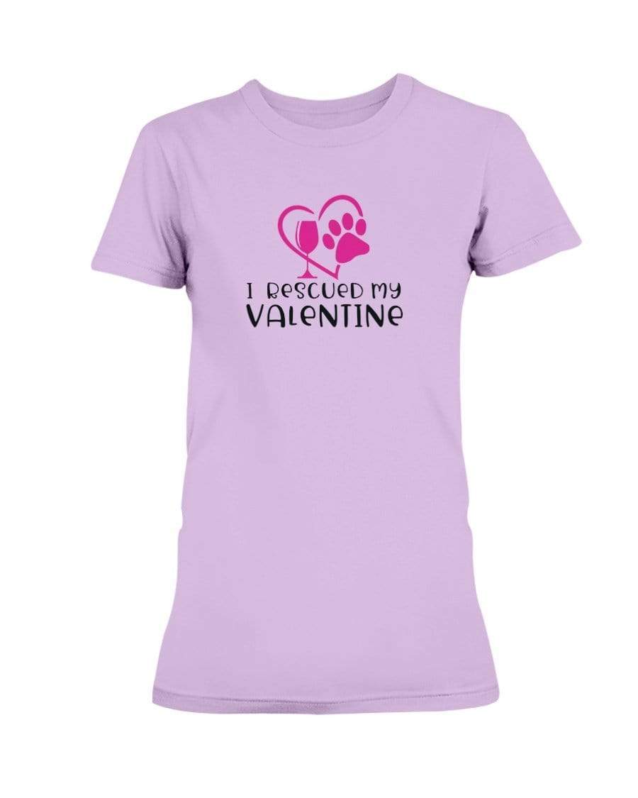 Shirts Lilac / S Winey Bitches Co "I Rescued My Valentine" Ladies Missy T-Shirt WineyBitchesCo