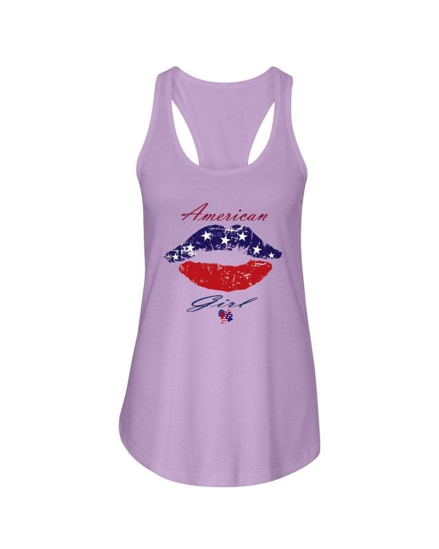 Shirts Lilac / XS Winey Bitches Co "American Girl" Ladies Racerback Tank WineyBitchesCo