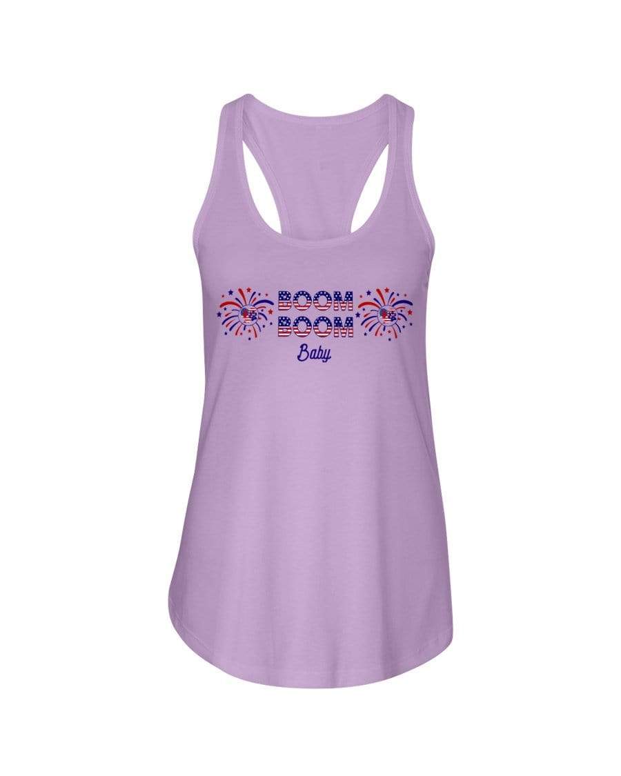 Shirts Lilac / XS Winey Bitches Co "Boom Boom Baby" Ladies Racerback Tank WineyBitchesCo