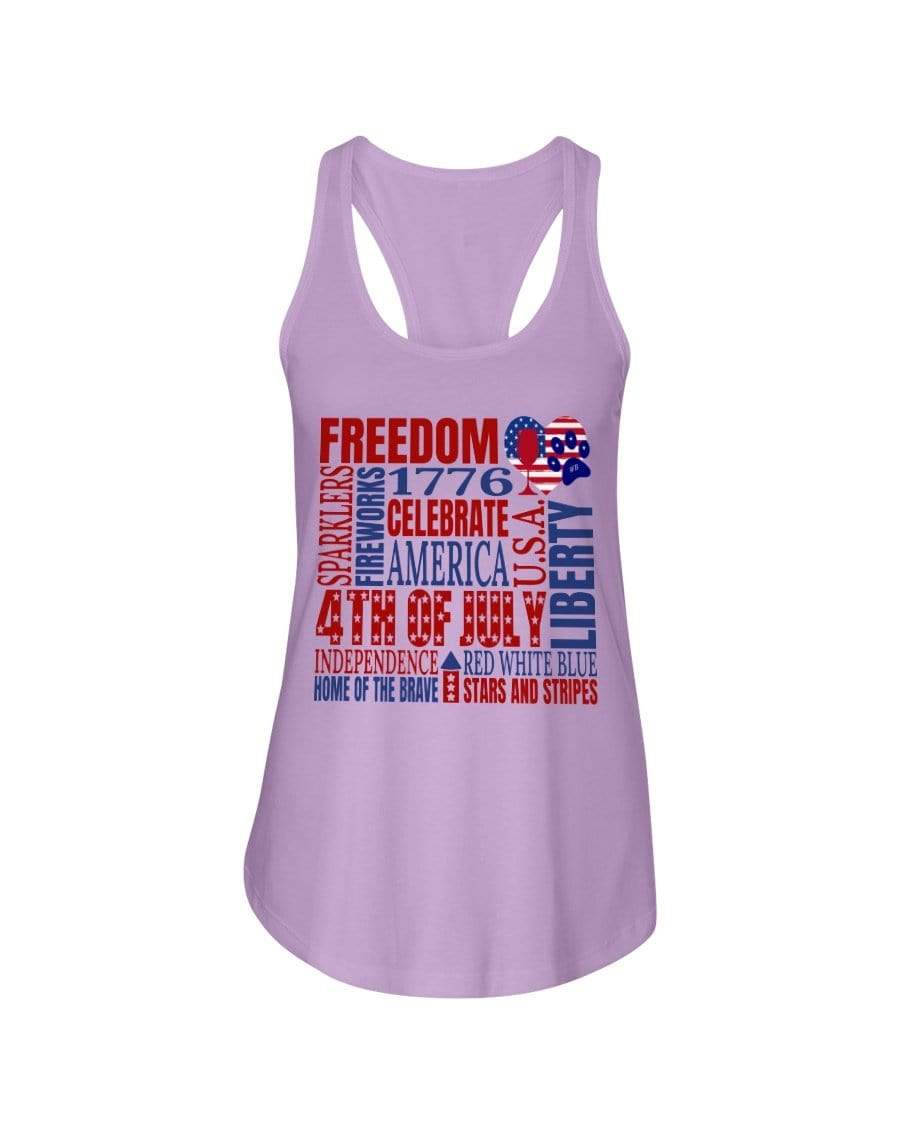 Shirts Lilac / XS Winey Bitches Co "Celebrate America" Ladies Racerback Tank WineyBitchesCo