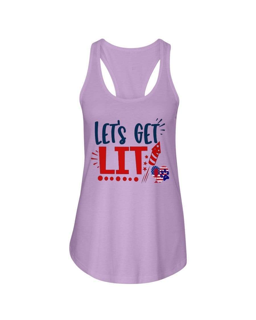 Shirts Lilac / XS Winey Bitches Co "Let Get Lit" Ladies Racerback Tank WineyBitchesCo