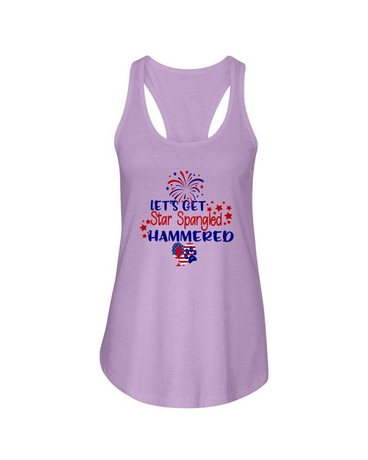 Shirts Lilac / XS Winey Bitches Co "Let's Get Star Spangled Hammered" Ladies Racerback Tank WineyBitchesCo