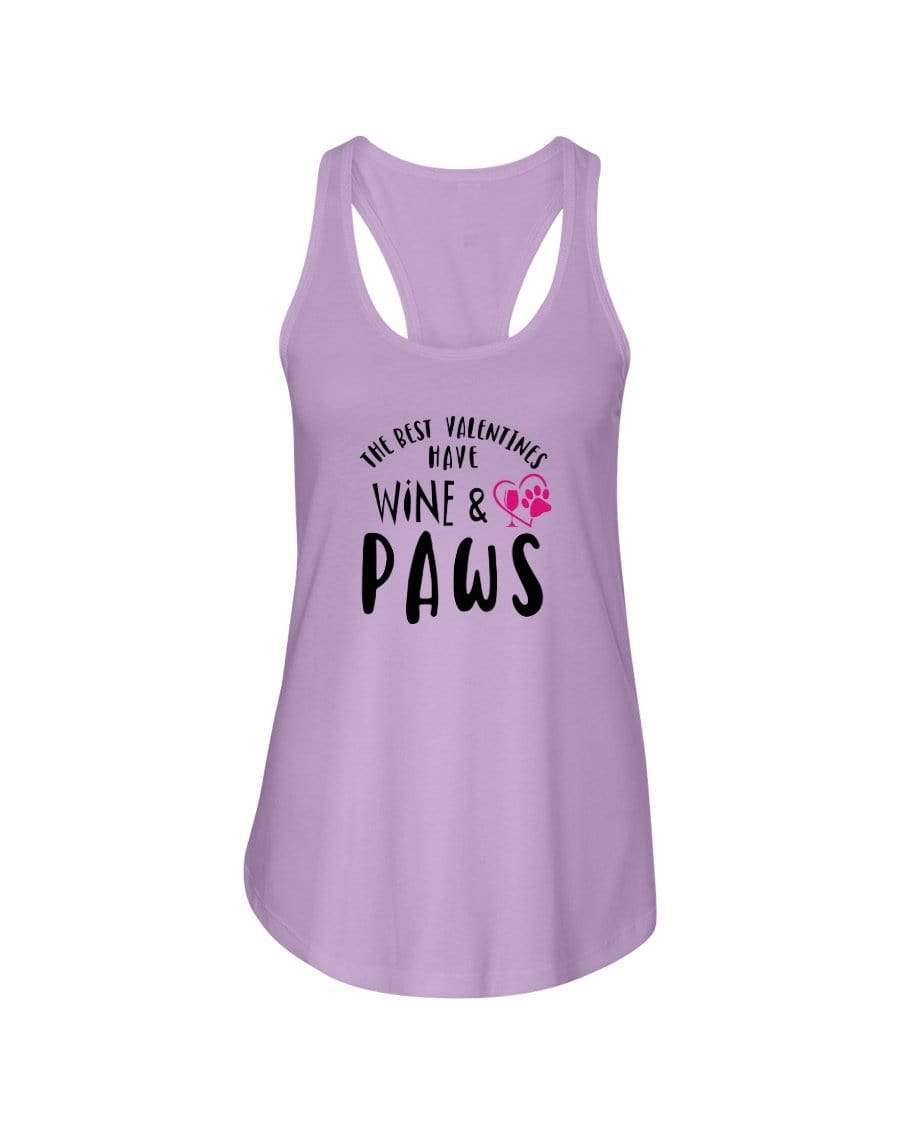 Shirts Lilac / XS Winey Bitches Co"The Best Valentines Have Wine And Paws" Ladies Racerback Tank Top* WineyBitchesCo