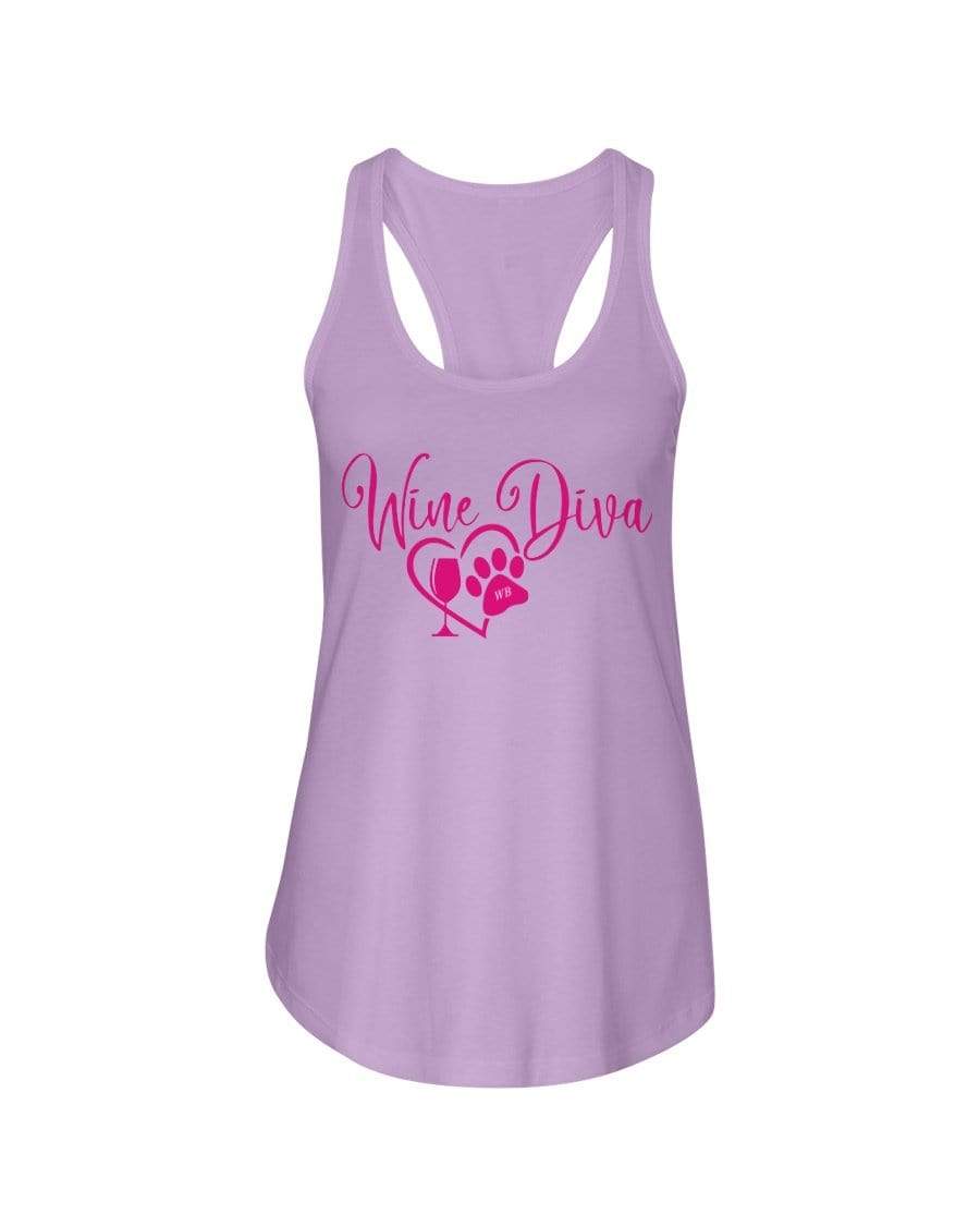 Shirts Lilac / XS Winey Bitches Co "Wine Diva 2" Ladies Racerback Tank WineyBitchesCo