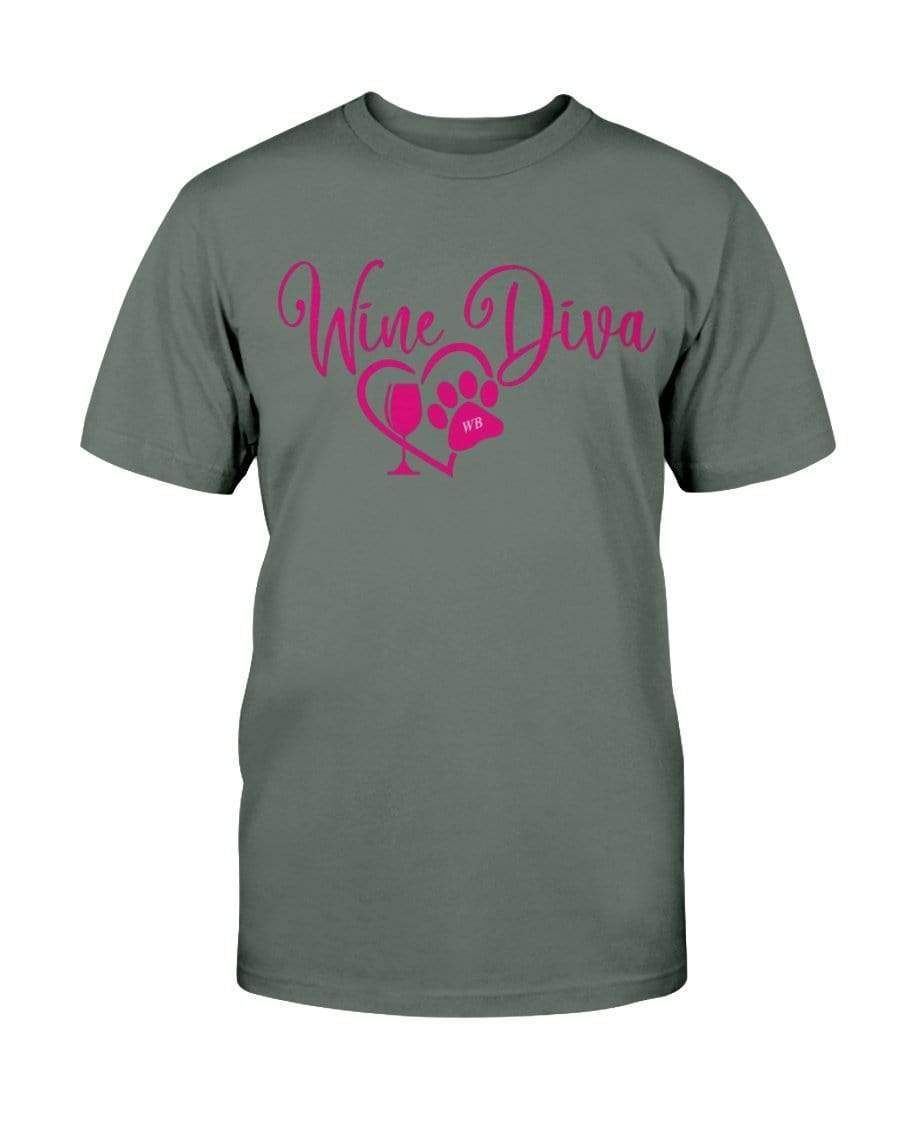 Shirts Military Green / S Winey Bitches Co New "Wine Diva 2" Ultra Cotton T-Shirt WineyBitchesCo