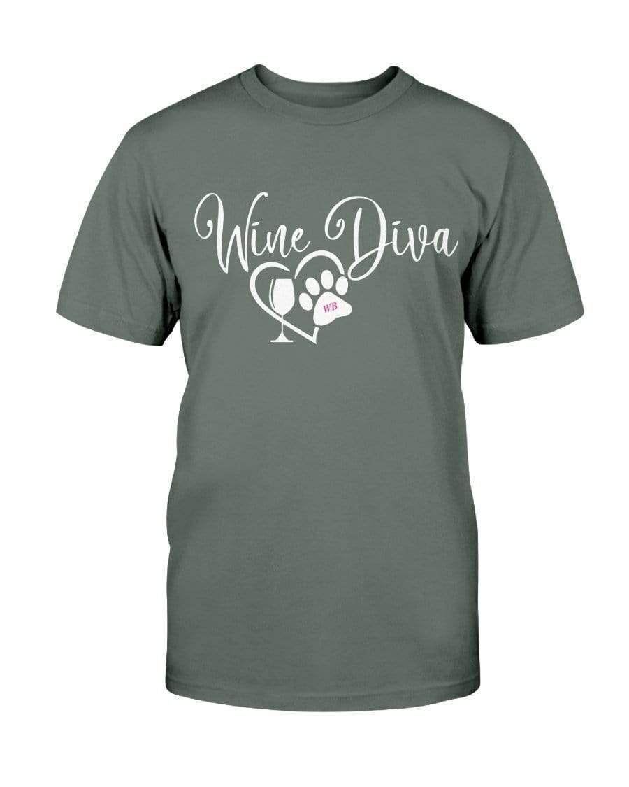 Shirts Military Green / S Winey Bitches Co New "Wine Diva 2" Ultra Cotton T-Shirt WineyBitchesCo