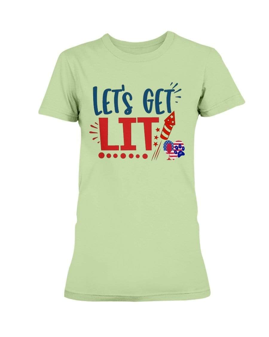 Shirts Mint Green / XS Winey Bitches Co "Let Get Lit" Ultra Ladies T-Shirt WineyBitchesCo