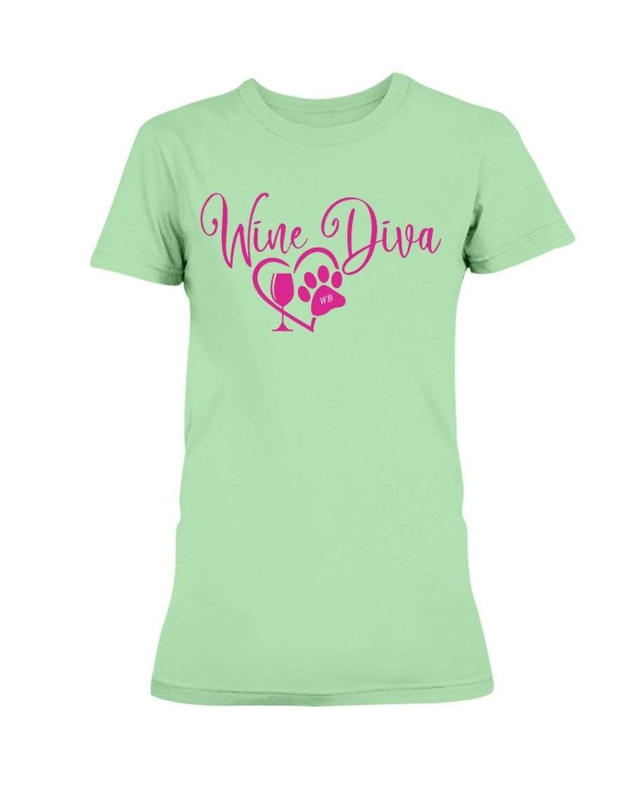 Shirts Mint Green / XS Winey Bitches Co New "Wine Diva 2" Ultra Ladies T-Shirt WineyBitchesCo