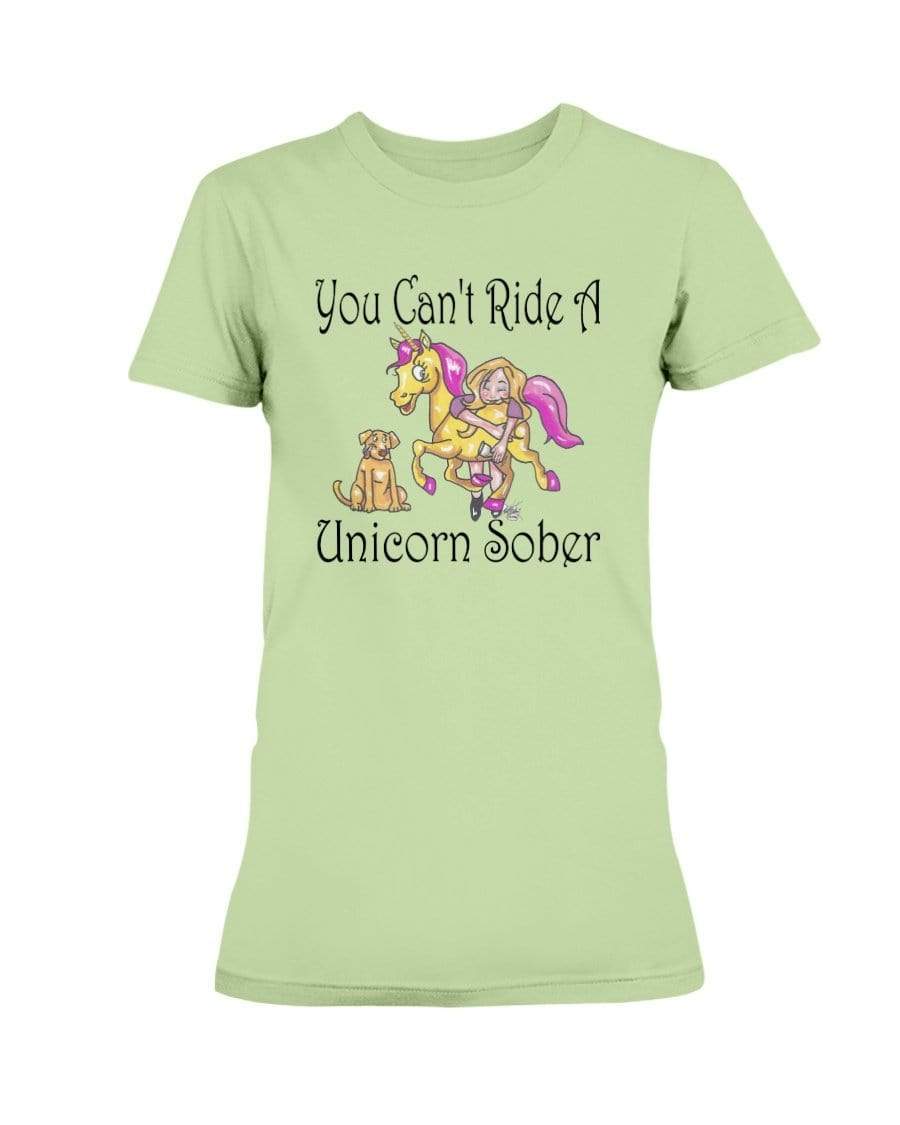 Shirts Mint Green / XS Winey Bitches Co "You Can't Ride A Unicorn Sober" Ultra Ladies T-Shirt WineyBitchesCo