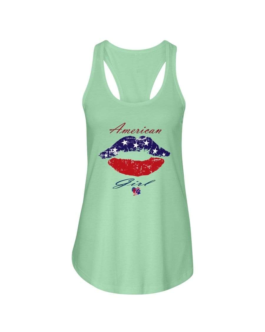 Shirts Mint / XS Winey Bitches Co "American Girl" Ladies Racerback Tank WineyBitchesCo