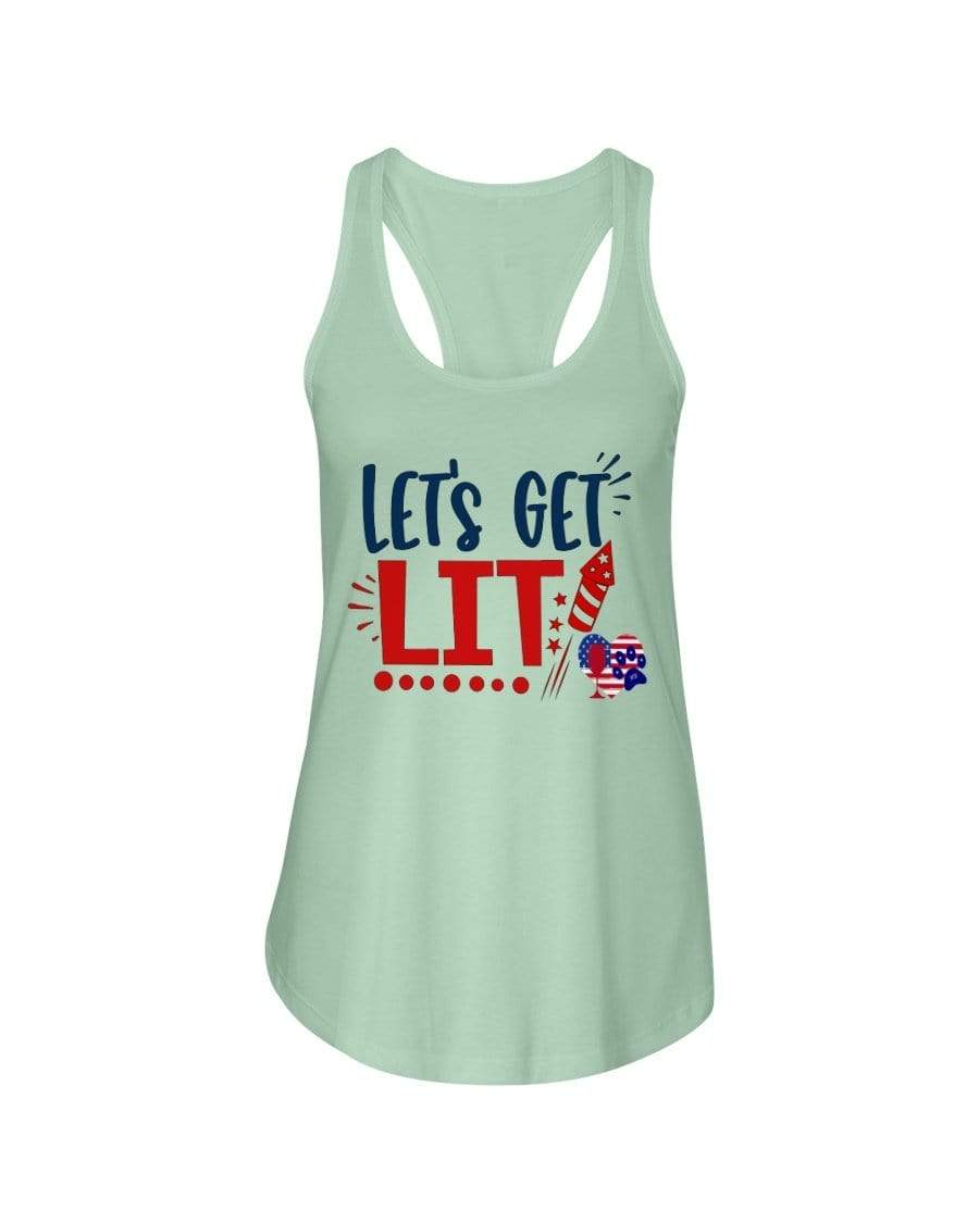 Shirts Mint / XS Winey Bitches Co "Let Get Lit" Ladies Racerback Tank WineyBitchesCo