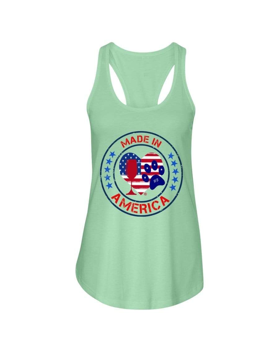 Shirts Mint / XS Winey Bitches Co "Made In America" Ladies Racerback Tank WineyBitchesCo