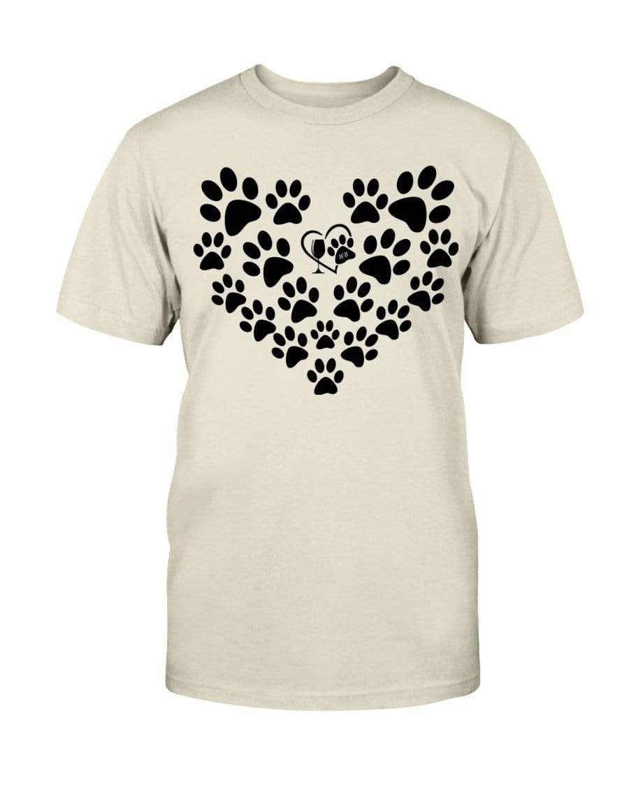 Shirts Natural / S Winey Bitches Co Heart Paws (Black) Ultra Cotton T-Shirt WineyBitchesCo