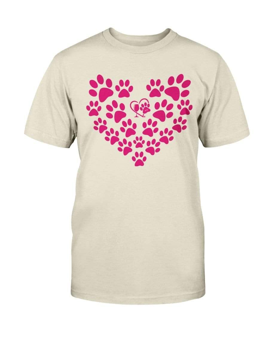 Shirts Natural / S Winey Bitches Co Heart Paws (Pink) Ultra Cotton T-Shirt WineyBitchesCo
