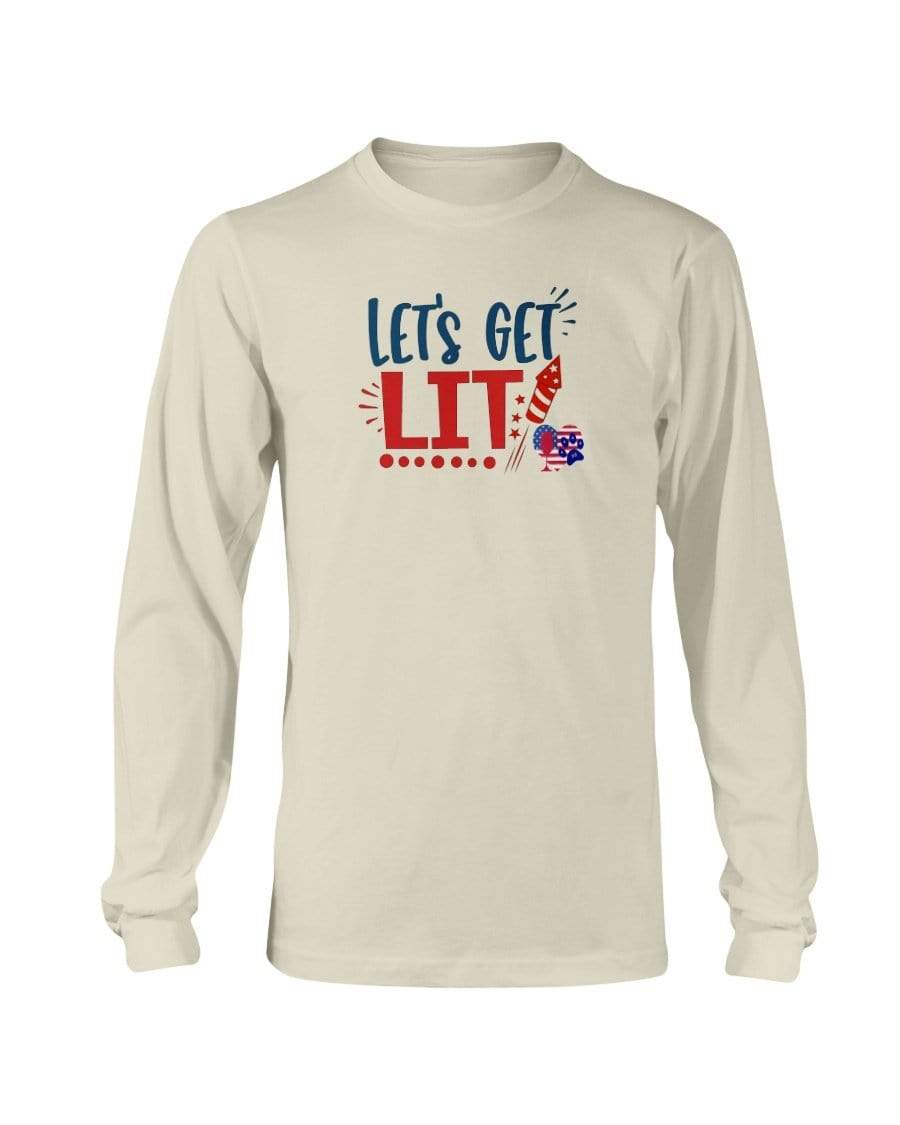 Shirts Natural / S Winey Bitches Co "Let Get Lit" Long Sleeve T-Shirt WineyBitchesCo