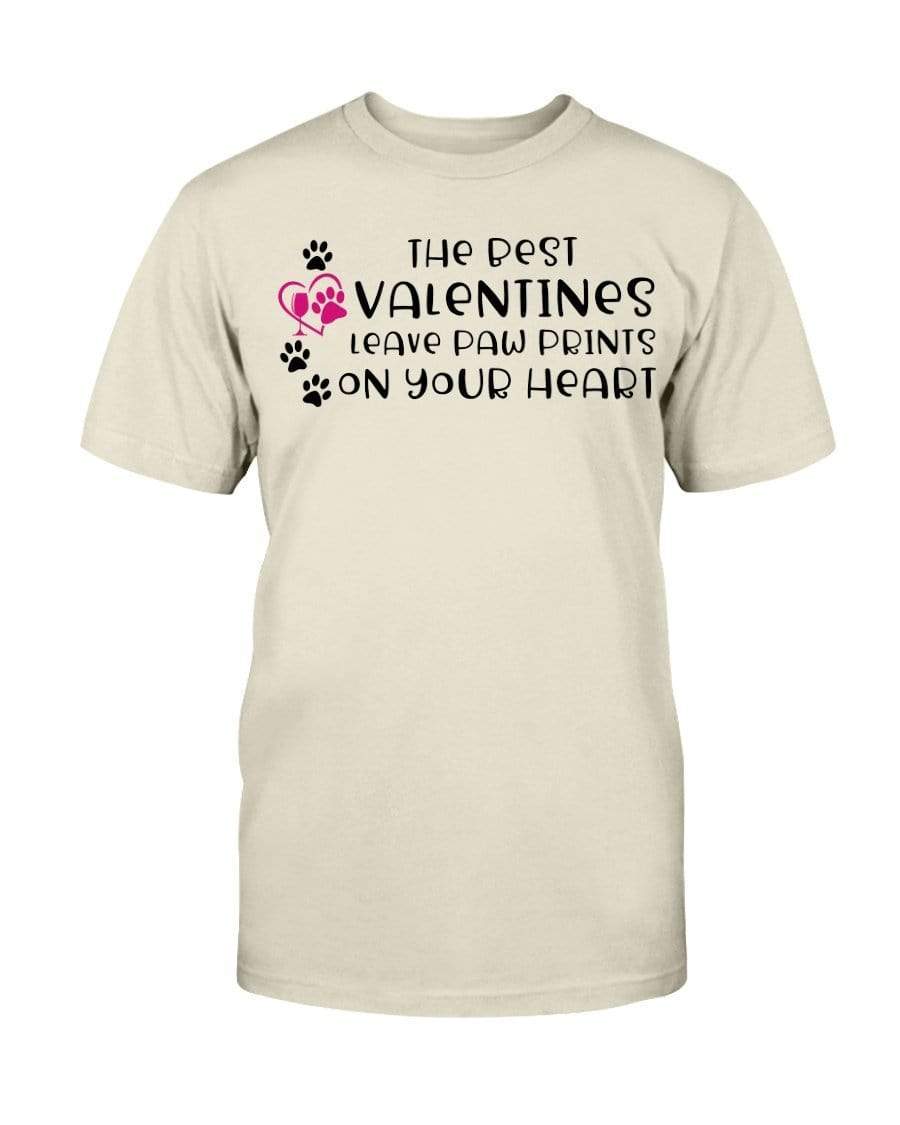 Shirts Natural / S Winey Bitches Co "The Best Valentines Leave Paw Prints On Your Heart" Ultra Cotton T-Shirt WineyBitchesCo