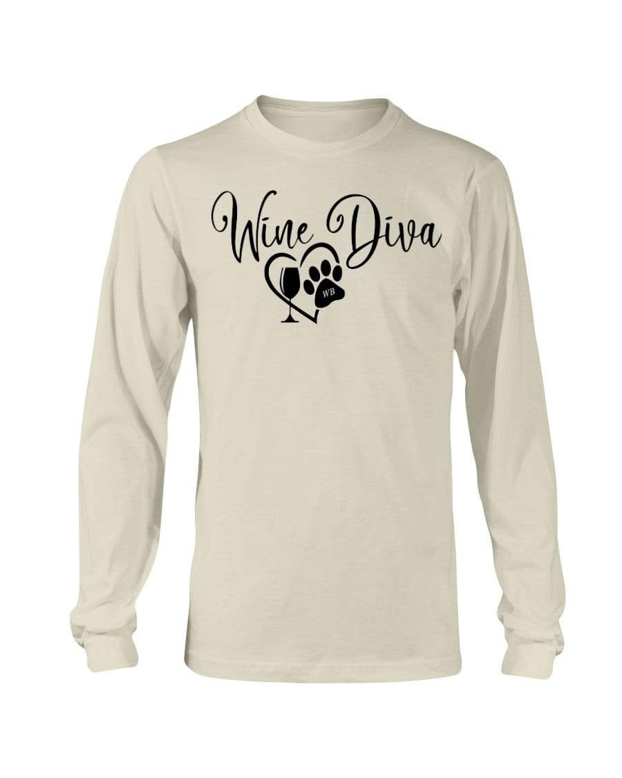 Shirts Natural / S Winey Bitches Co "Wine Diva 2" Long Sleeve T-Shirt WineyBitchesCo