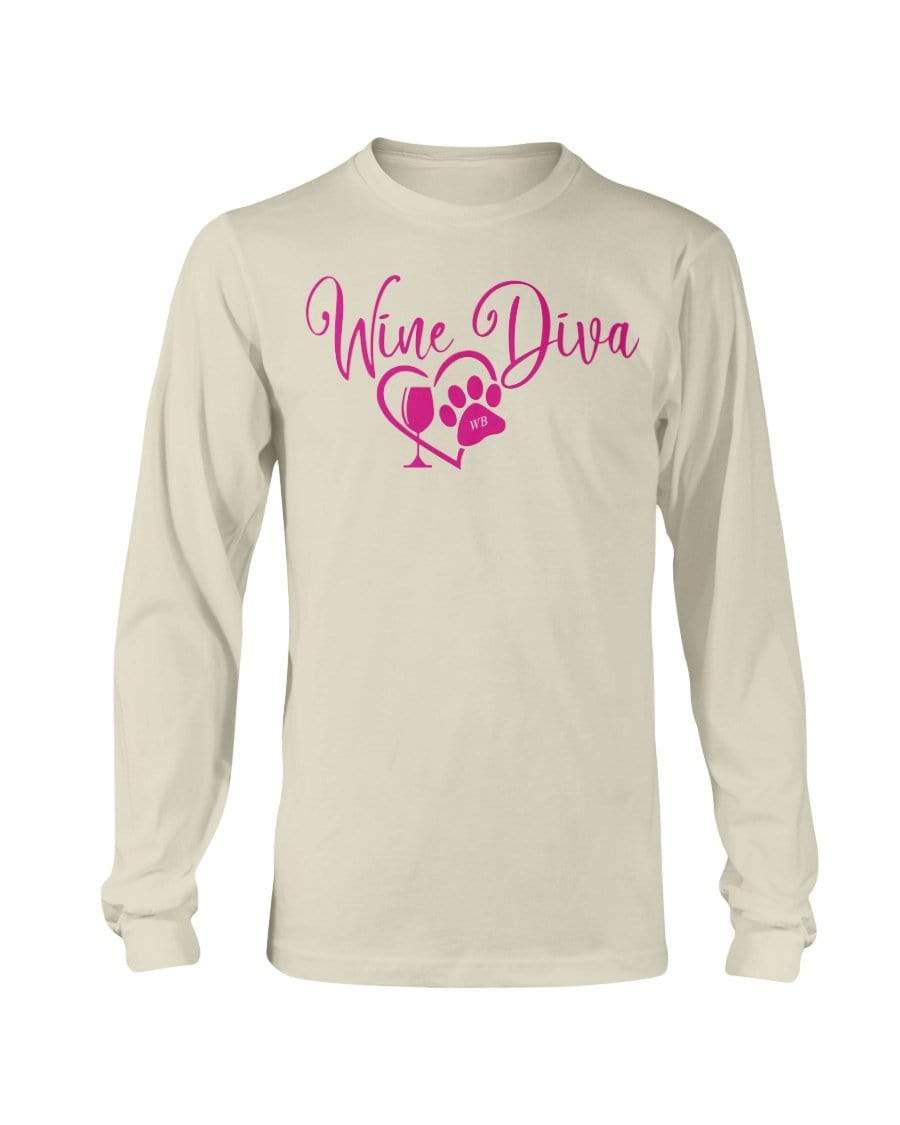 Shirts Natural / S Winey Bitches Co "Wine Diva 2" Long Sleeve T-Shirt WineyBitchesCo