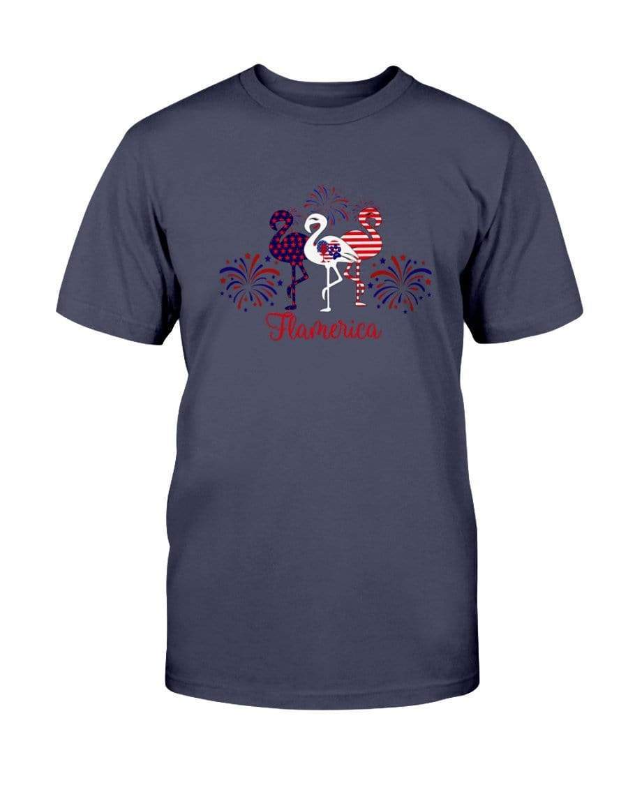 Shirts Navy / S Winey Bitches Co " Flamerica" Patriotic Flamingo Ultra Cotton T-Shirt WineyBitchesCo