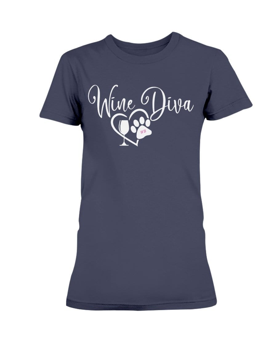 Shirts Navy / XS Winey Bitches Co New "Wine Diva 2" Ultra Ladies T-Shirt WineyBitchesCo