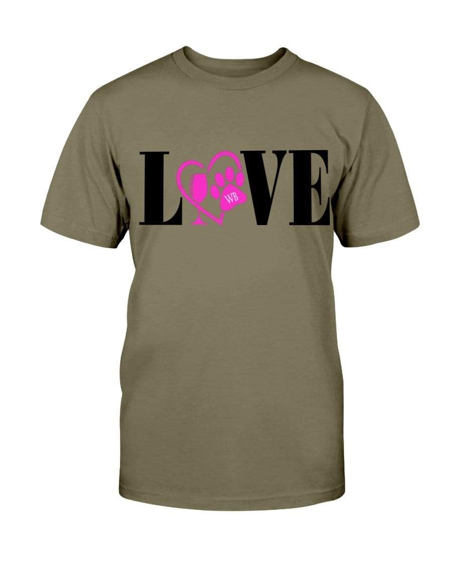 Shirts Olive / S Winey Bitches Co "Love" Blk Letters Ultra Cotton T-Shirt WineyBitchesCo