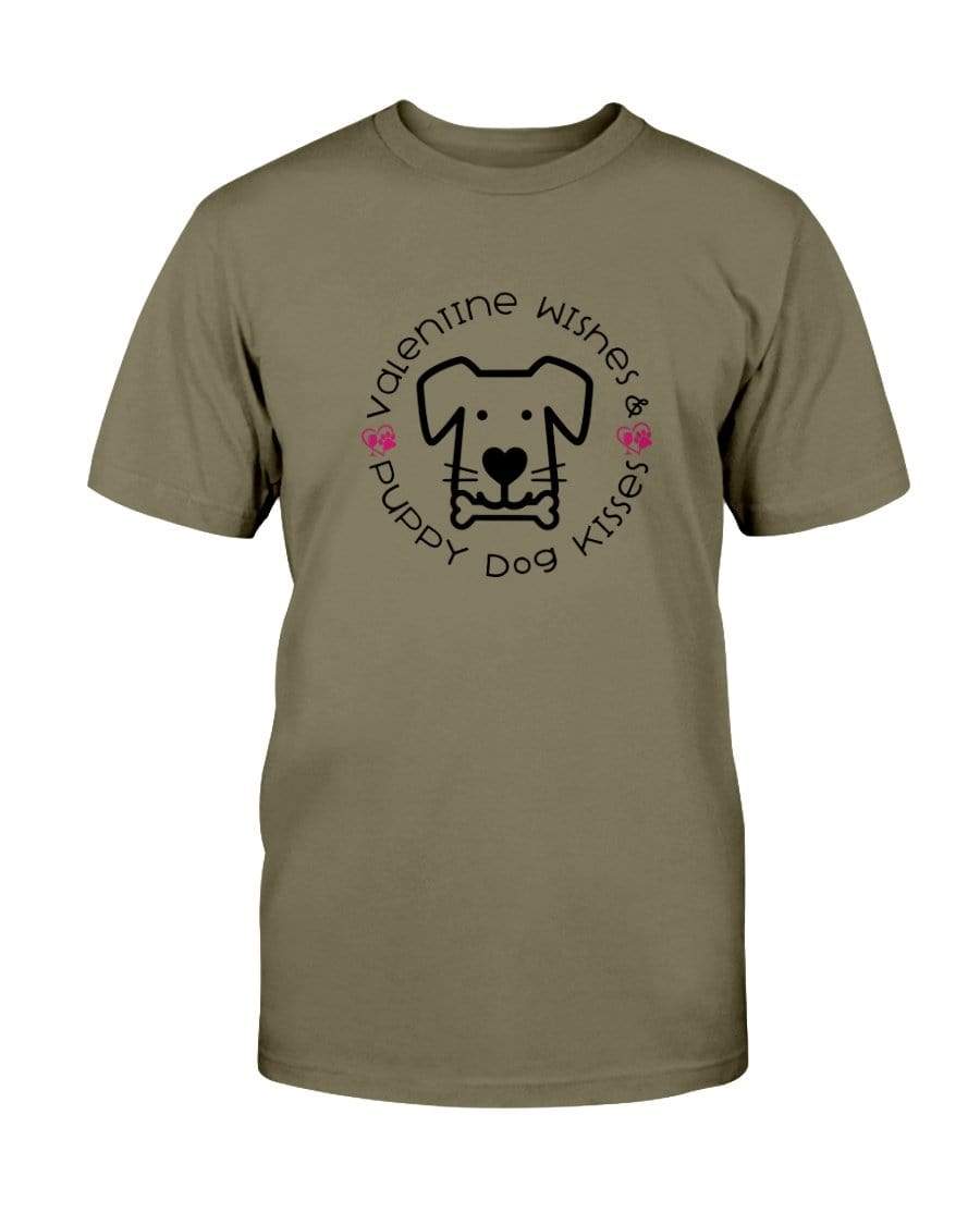 Shirts Olive / S Winey Bitches Co "Valentine Wishes And Puppy Dog Kisses" (Dog) Ultra Cotton T-Shirt WineyBitchesCo