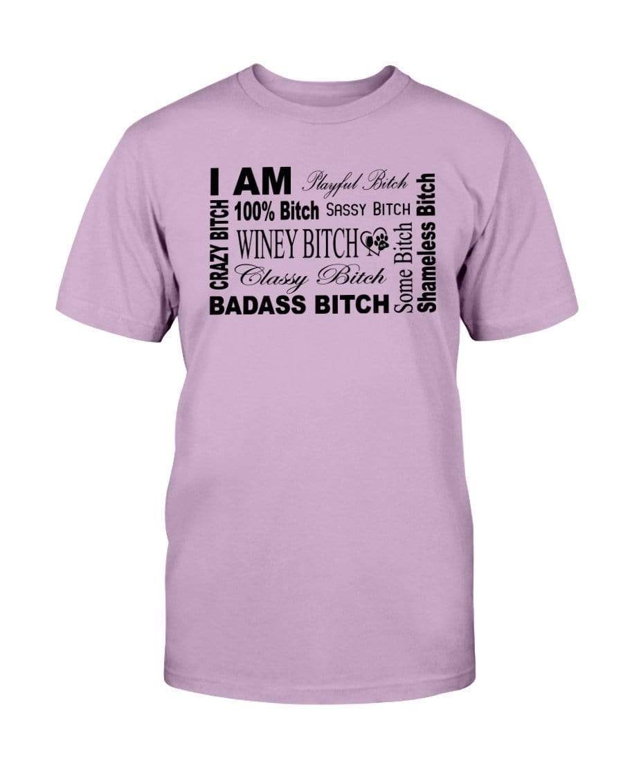 Shirts Orchid / S Winey Bitches Co "I Am Bitch"-Black Letters-Ultra Cotton T-Shirt WineyBitchesCo