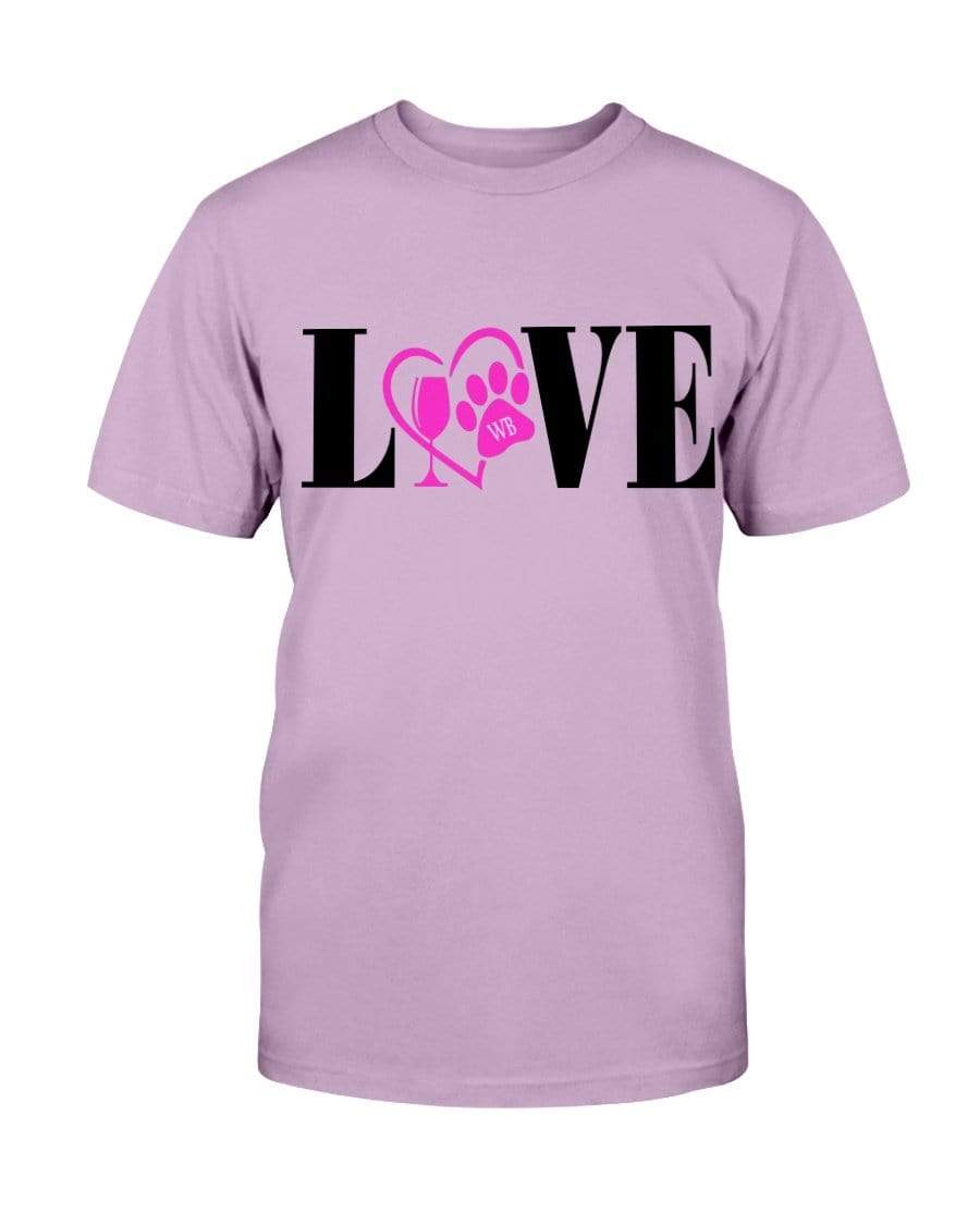 Shirts Orchid / S Winey Bitches Co "Love" Blk Letters Ultra Cotton T-Shirt WineyBitchesCo