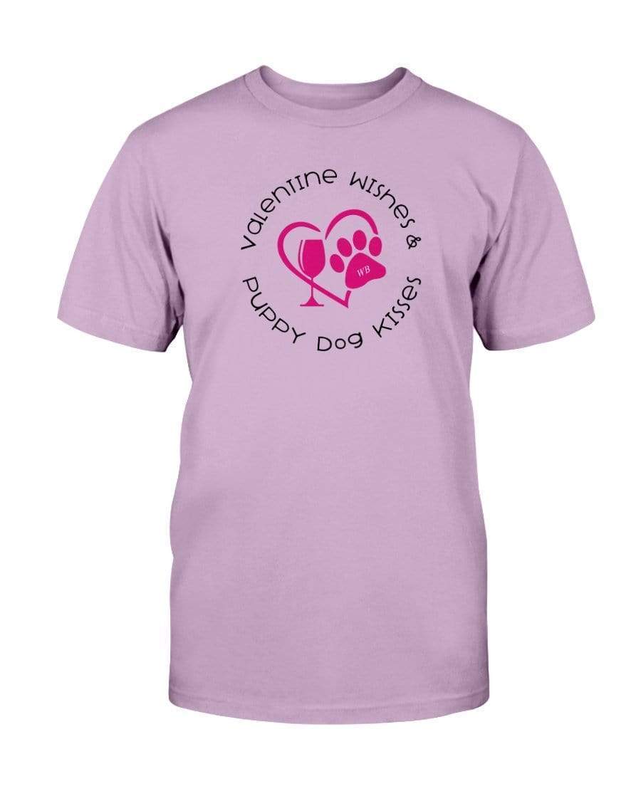 Shirts Orchid / S Winey Bitches Co "Valentine Wishes And Puppy Dog Kisses" (Heart) Ultra Cotton T-Shirt WineyBitchesCo