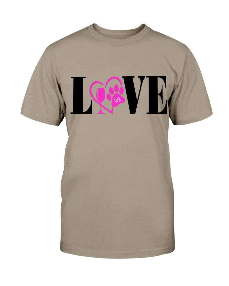 Shirts Prairie Dust / S Winey Bitches Co "Love" Blk Letters Ultra Cotton T-Shirt WineyBitchesCo