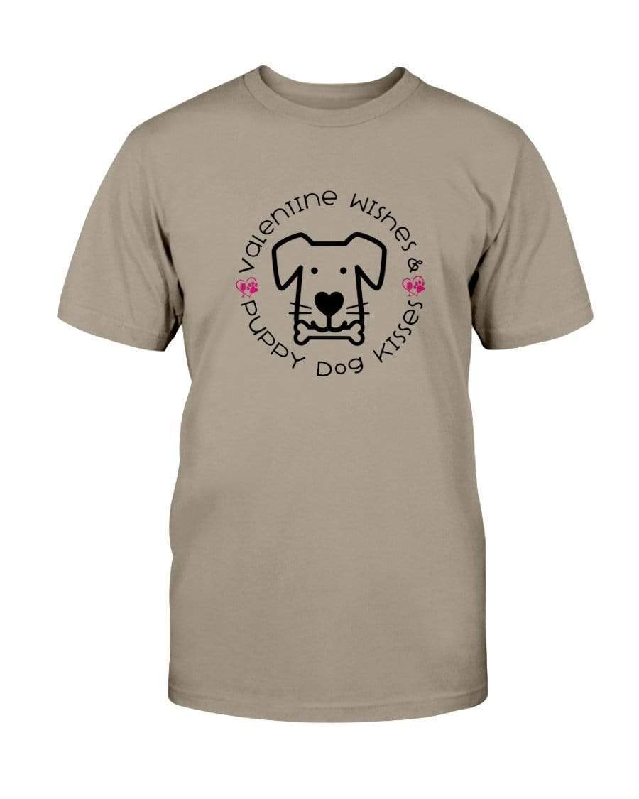 Shirts Prairie Dust / S Winey Bitches Co "Valentine Wishes And Puppy Dog Kisses" (Dog) Ultra Cotton T-Shirt WineyBitchesCo