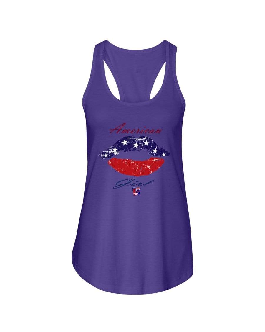 Shirts Purple Rush / XS Winey Bitches Co "American Girl" Ladies Racerback Tank WineyBitchesCo