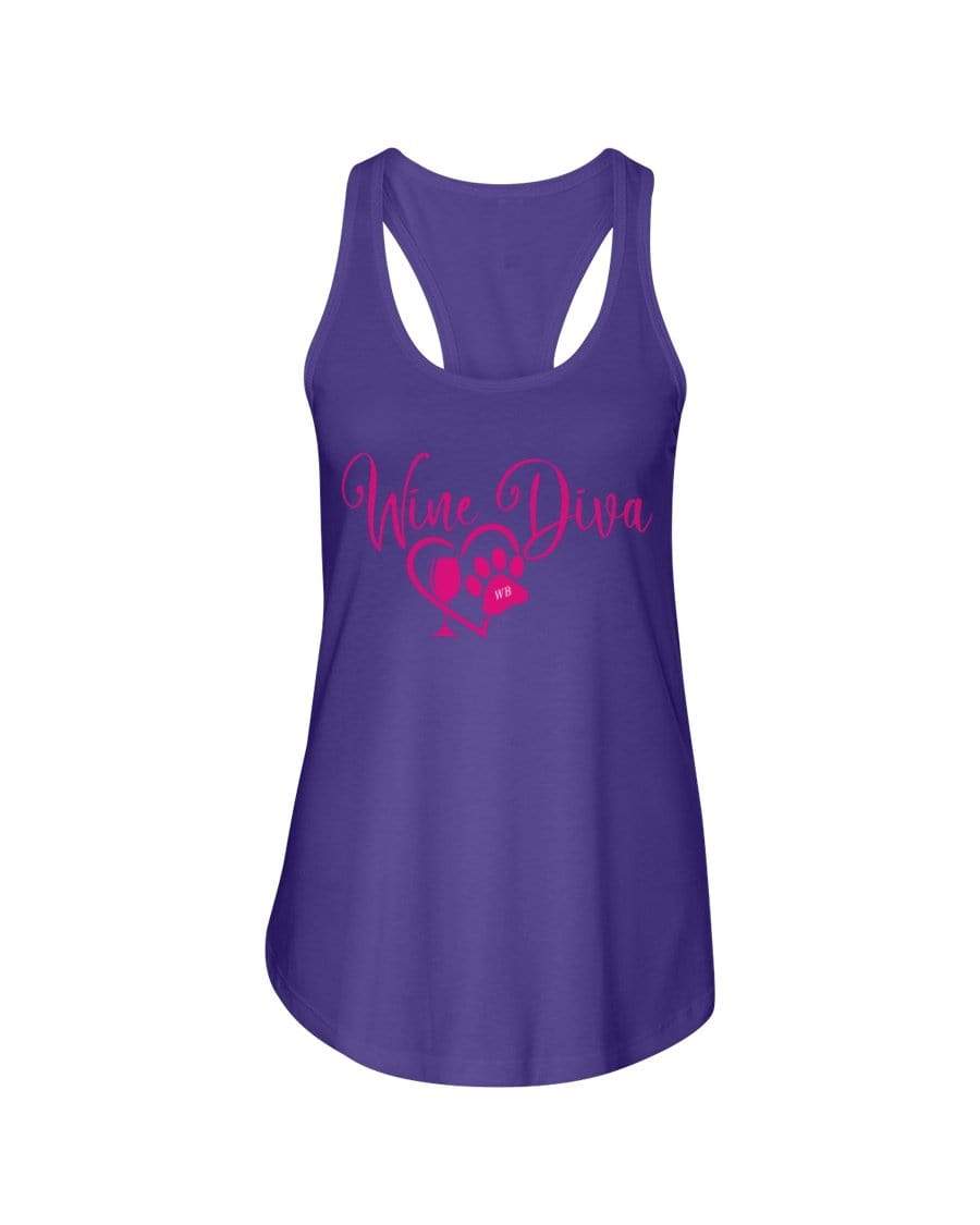 Shirts Purple Rush / XS Winey Bitches Co "Wine Diva 2" Ladies Racerback Tank WineyBitchesCo