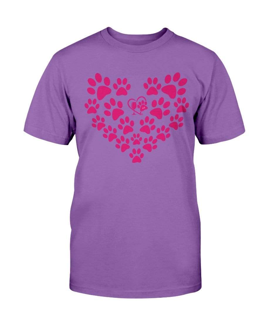 Shirts Purple / S Winey Bitches Co Heart Paws (Pink) Ultra Cotton T-Shirt WineyBitchesCo