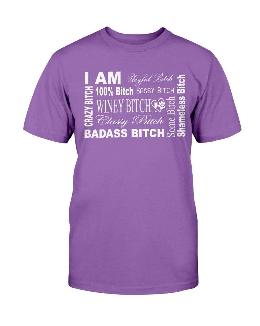 Shirts Purple / S Winey Bitches Co "I Am Bitch-White Letters" -Ultra Cotton T-Shirt WineyBitchesCo