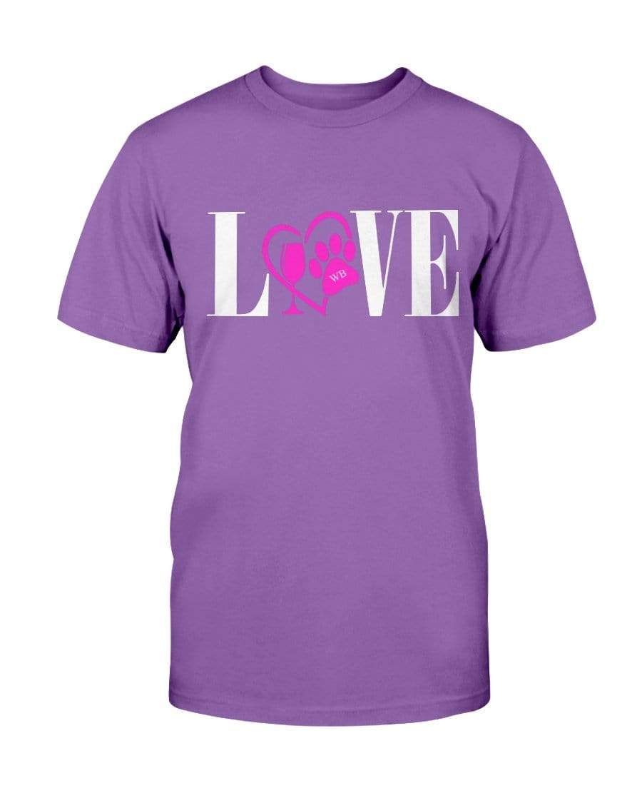 Shirts Purple / S Winey Bitches Co "Love" Wht Letters Ultra Cotton T-Shirt WineyBitchesCo