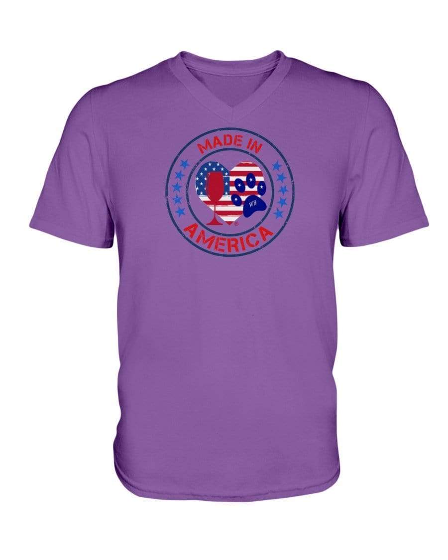 Shirts Purple / S Winey Bitches Co "Made In America" Ladies HD V Neck T WineyBitchesCo