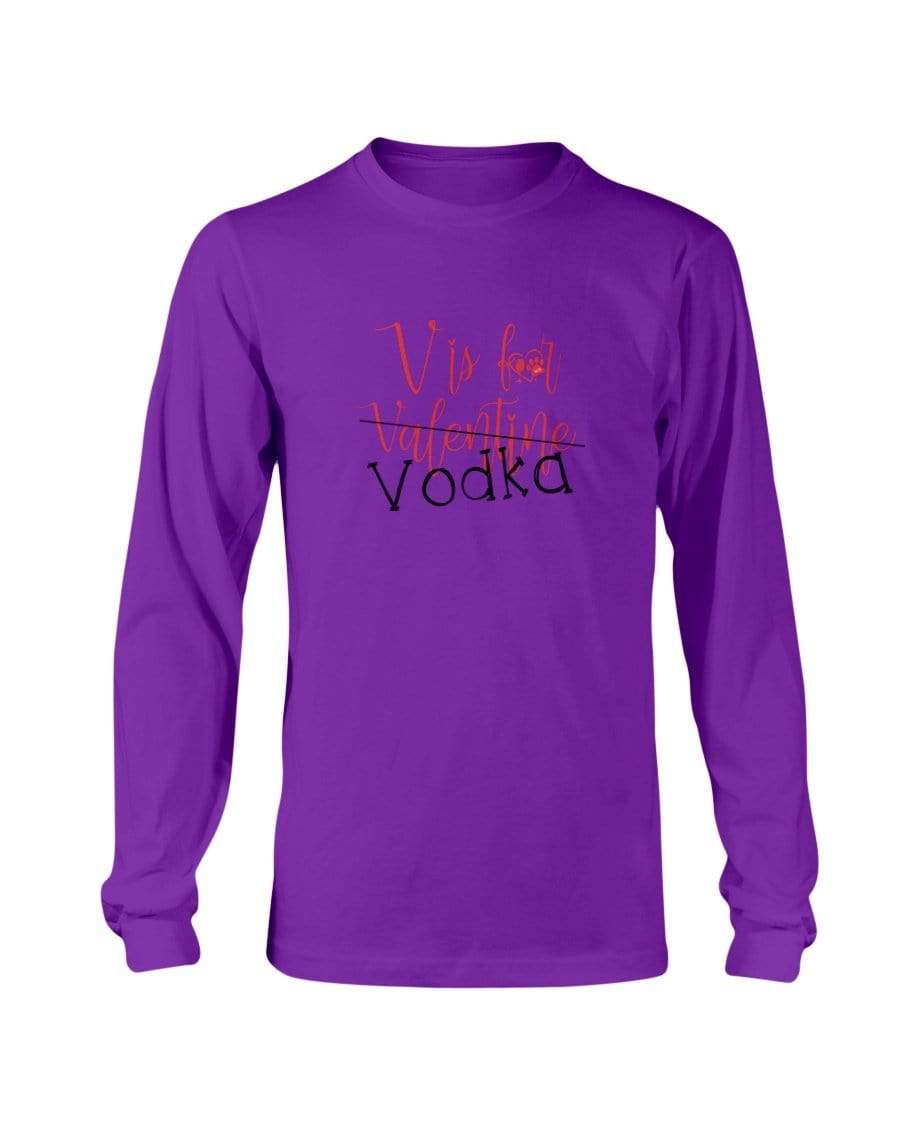 Shirts Purple / S Winey Bitches Co "V is for Vodka" Long Sleeve T-Shirt WineyBitchesCo