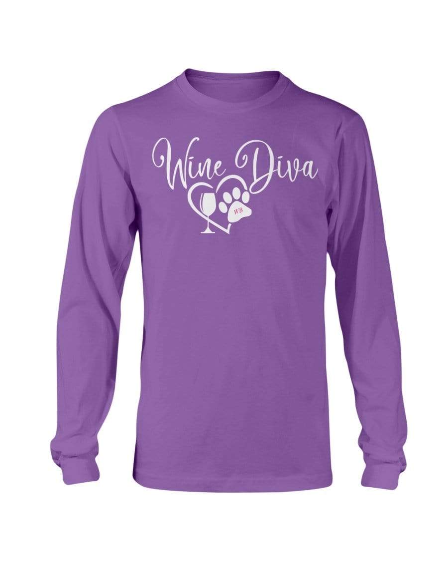 Shirts Purple / S Winey Bitches Co "Wine Diva 2" Long Sleeve T-Shirt WineyBitchesCo