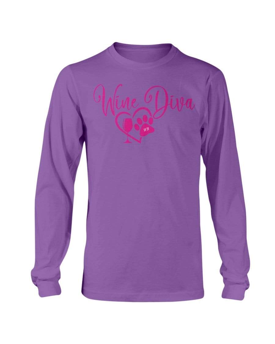 Shirts Purple / S Winey Bitches Co "Wine Diva 2" Long Sleeve T-Shirt WineyBitchesCo