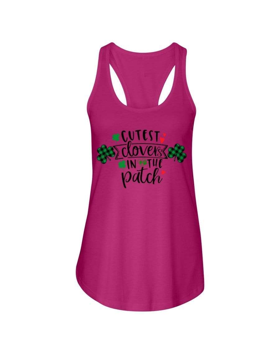 Shirts Raspberry / XS Winey Bitches Co "Cutest Clovers in the Patch" Ladies Racerback Tank Top* WineyBitchesCo